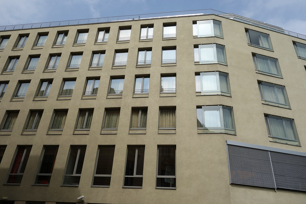 Newly finished modern apartment building exterior