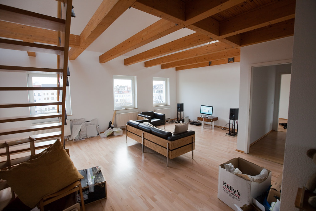 Bright, newly finished apartment interior ready for handover