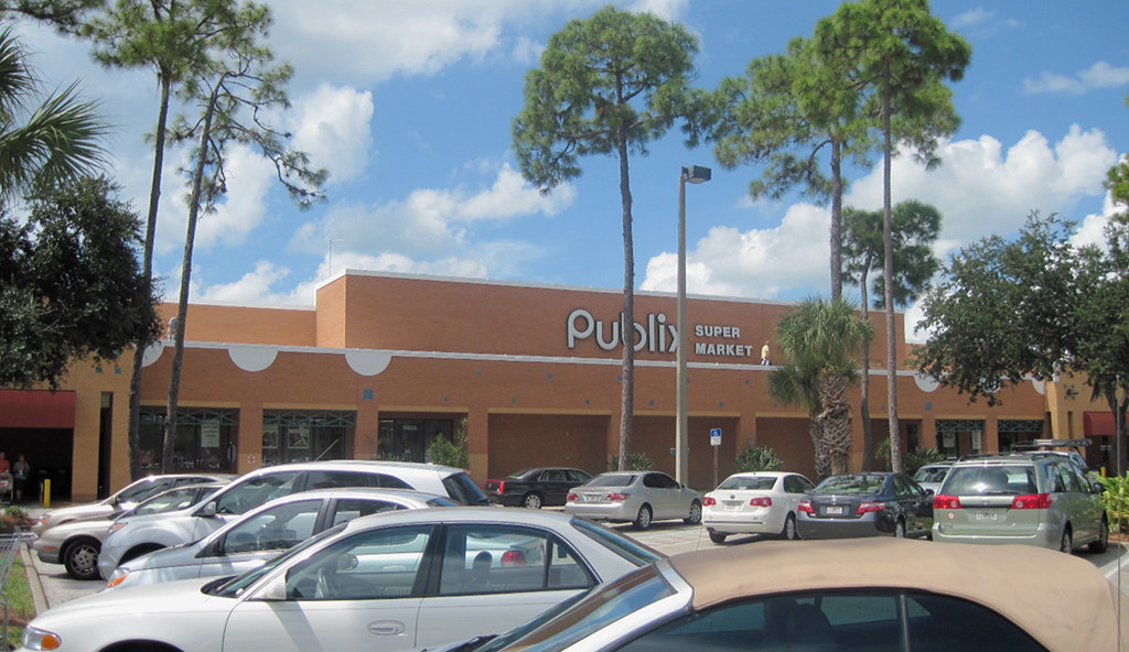 Supermarket exterior representing grocery shopping costs