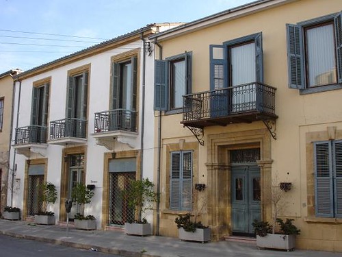 Restored old houses in the old city of Nicosia, Cyprus