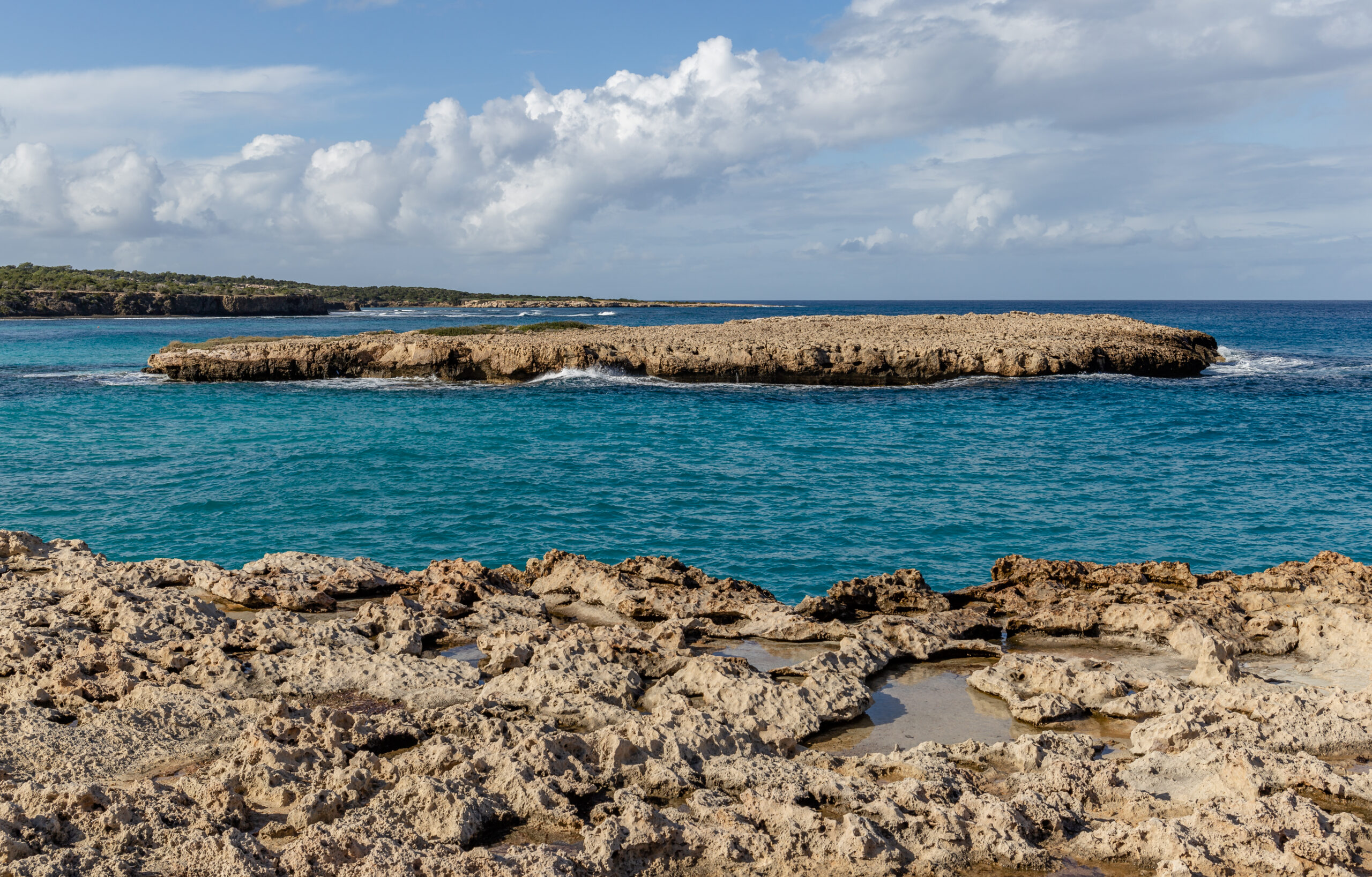 The vivid turquoise water of the Blue Lagoon on the Akamas peninsula, Cyprus