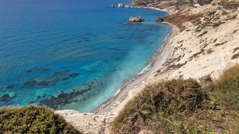 Coastal road near Aphrodite's Rock, Paphos, Cyprus